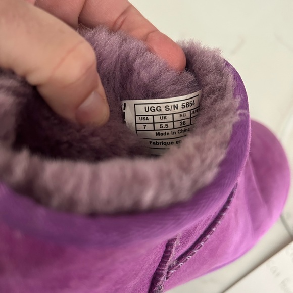 UGG Women's Purple Suede Slippers - Picture 4 of 6